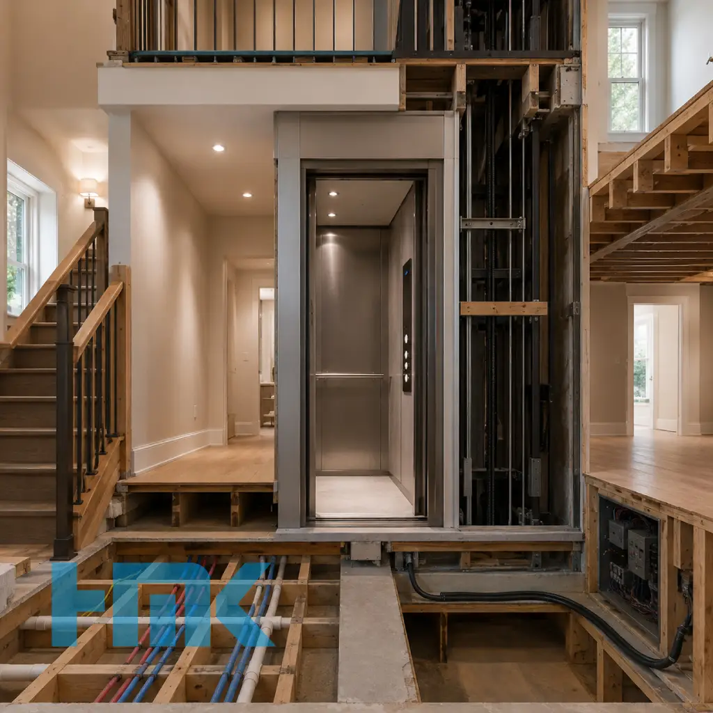 Home lift installation and structural framework