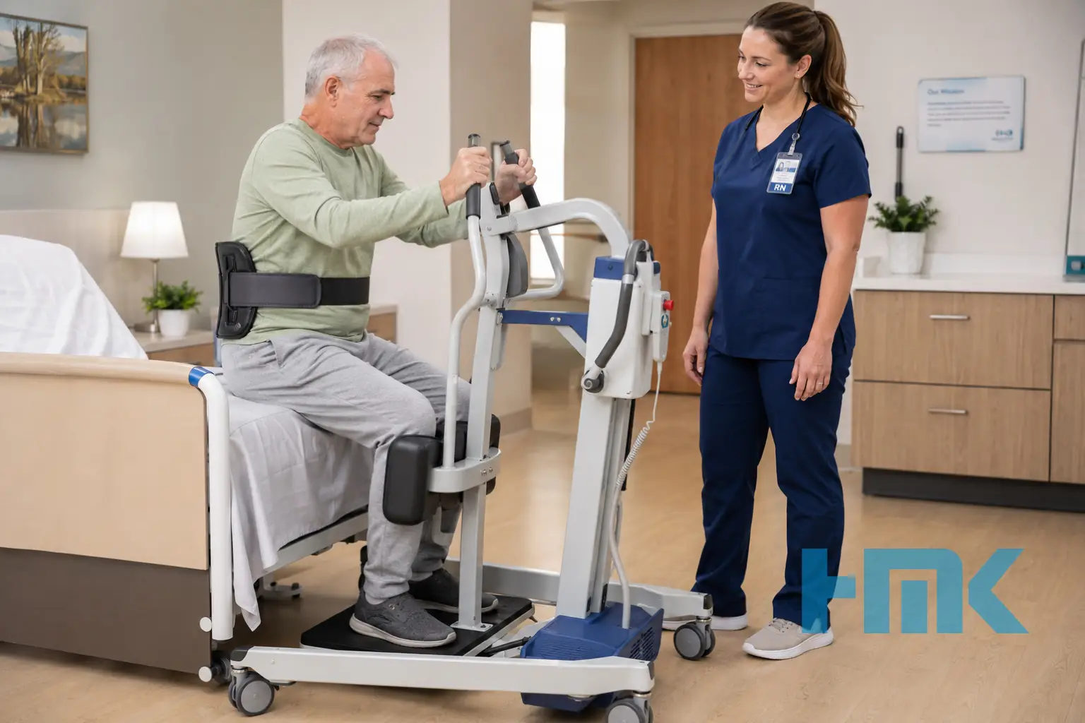 Stand-assist patient lift