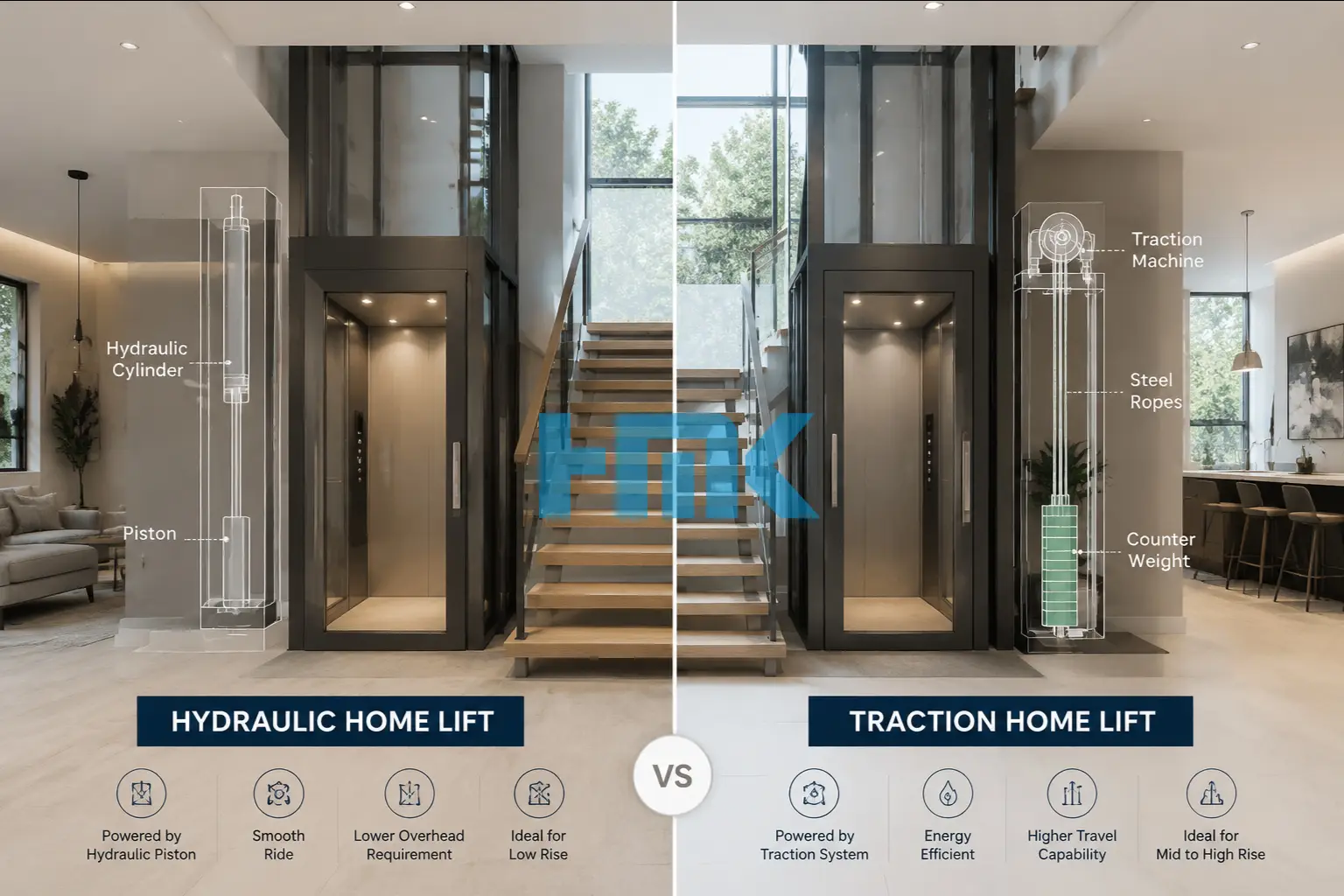 Hydraulic vs Traction Home Lifts: ...?